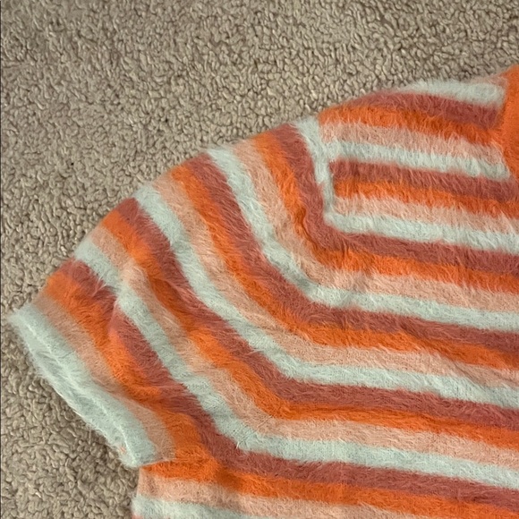 Stripe Levi’s Orange and Cream Women's Sweater - Picture 3 of 6